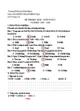 Đề kiểm tra học kì II Toán, Tiếng việt lớp 3 - Năm học 2015-2016 - Đàm Thị Bích Ngọc